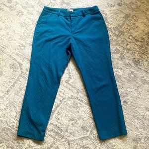 Merona High-Waist Jacquard Teal Ankle Pants